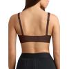 imageREORIA Womens Lounge Comfortable Adjustable Everyday Bra Seamless FullCoverage Padded Wirefree Bras for WomenCocoa