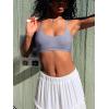 imageREORIA Womens Racerback Wireless No Padded Comfortable Sleep Bralettes Bras for WomenLight Haze Blue
