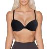 imageREORIA Womens Trendy Plunge Nipple Padded Comfortable Smoothing Supportive Underwire Push Up BrasBlack