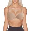 imageREORIA Womens Trendy Plunge Nipple Padded Comfortable Smoothing Supportive Underwire Push Up BrasClay