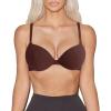 imageREORIA Womens Trendy Plunge Nipple Padded Comfortable Smoothing Supportive Underwire Push Up BrasCocoa
