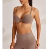 imageREORIA Womens Trendy Plunge Nipple Padded Comfortable Smoothing Supportive Underwire Push Up BrasSienna