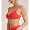 imageREORIA Womens Triangle V Neck Crossover Wireless No Padded Bralette Ultra Comfortable Soft Smoothing No Underwire BrasPoppy