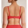 imageREORIA Womens Triangle V Neck Crossover Wireless No Padded Bralette Ultra Comfortable Soft Smoothing No Underwire BrasPoppy