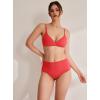 imageREORIA Womens Triangle V Neck Crossover Wireless No Padded Bralette Ultra Comfortable Soft Smoothing No Underwire BrasPoppy