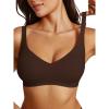 imageREORIA Womens Lounge Comfortable Adjustable Everyday Bra Seamless FullCoverage Padded Wirefree Bras for WomenCocoa