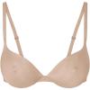 imageREORIA Womens Trendy Plunge Nipple Padded Comfortable Smoothing Supportive Underwire Push Up BrasClay
