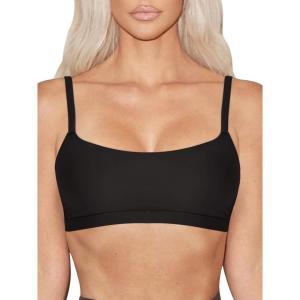 imageREORIA Womens Basic Scoop Neck Wireless No Padding Bralette Ultra Comfortable Soft Smoothing Seamless No Underwire BrasBlack