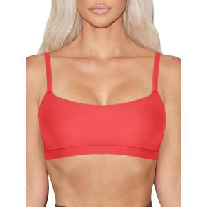 imageREORIA Womens Basic Scoop Neck Wireless No Padding Bralette Ultra Comfortable Soft Smoothing Seamless No Underwire BrasPoppy