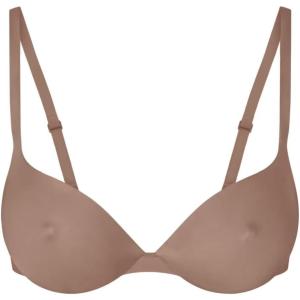 imageREORIA Womens Trendy Plunge Nipple Padded Comfortable Smoothing Supportive Underwire Push Up BrasSienna