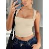 imageREORIA Butsmooth Womens Square Neck Going Out Crop Tops Double Lined Cute Basic Tank Tops 2025 ClothesApricot
