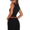 imageREORIA Butsmooth Womens Square Neck Going Out Crop Tops Double Lined Cute Basic Tank Tops 2025 ClothesBlack