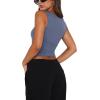 imageREORIA Butsmooth Womens Square Neck Going Out Crop Tops Double Lined Cute Basic Tank Tops 2025 ClothesBlue
