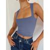 imageREORIA Butsmooth Womens Square Neck Going Out Crop Tops Double Lined Cute Basic Tank Tops 2025 ClothesBlue