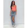 imageREORIA Butsmooth Womens Square Neck Going Out Crop Tops Double Lined Cute Basic Tank Tops 2025 ClothesBright Orange