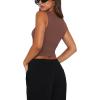 imageREORIA Butsmooth Womens Square Neck Going Out Crop Tops Double Lined Cute Basic Tank Tops 2025 ClothesCoffee