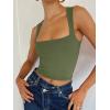 imageREORIA Butsmooth Womens Square Neck Going Out Crop Tops Double Lined Cute Basic Tank Tops 2025 ClothesGreen