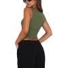 imageREORIA Butsmooth Womens Square Neck Going Out Crop Tops Double Lined Cute Basic Tank Tops 2025 ClothesGreen