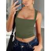 imageREORIA Butsmooth Womens Square Neck Going Out Crop Tops Double Lined Cute Basic Tank Tops 2025 ClothesGreen