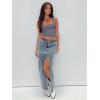 imageREORIA Butsmooth Womens Square Neck Going Out Crop Tops Double Lined Cute Basic Tank Tops 2025 ClothesGrey