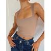 imageREORIA Butsmooth Womens Square Neck Going Out Crop Tops Double Lined Cute Basic Tank Tops 2025 ClothesKhaki
