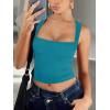 imageREORIA Butsmooth Womens Square Neck Going Out Crop Tops Double Lined Cute Basic Tank Tops 2025 ClothesLake Blue