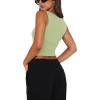 imageREORIA Butsmooth Womens Square Neck Going Out Crop Tops Double Lined Cute Basic Tank Tops 2025 ClothesLight Green