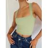 imageREORIA Butsmooth Womens Square Neck Going Out Crop Tops Double Lined Cute Basic Tank Tops 2025 ClothesLight Green