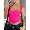 imageREORIA Butsmooth Womens Square Neck Going Out Crop Tops Double Lined Cute Basic Tank Tops 2025 ClothesRose