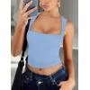 imageREORIA Butsmooth Womens Square Neck Going Out Crop Tops Double Lined Cute Basic Tank Tops 2025 ClothesSky Blue