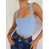 imageREORIA Butsmooth Womens Square Neck Going Out Crop Tops Double Lined Cute Basic Tank Tops 2025 ClothesSky Blue