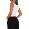 imageREORIA Butsmooth Womens Square Neck Going Out Crop Tops Double Lined Cute Basic Tank Tops 2025 ClothesWhite