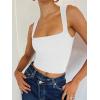imageREORIA Butsmooth Womens Square Neck Going Out Crop Tops Double Lined Cute Basic Tank Tops 2025 ClothesWhite