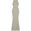 imageREORIA Womens Basic Summer Sexy Lounge Tank Long Dress Elegant Sleeveless Halter Neck Bodycon Maxi DressesAntique Pewter