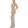 imageREORIA Womens Basic Summer Sexy Lounge Tank Long Dress Elegant Sleeveless Halter Neck Bodycon Maxi DressesAntique Pewter