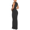 imageREORIA Womens Basic Summer Sexy Lounge Tank Long Dress Elegant Sleeveless Halter Neck Bodycon Maxi DressesBlack