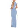 imageREORIA Womens Basic Summer Sexy Lounge Tank Long Dress Elegant Sleeveless Halter Neck Bodycon Maxi DressesBlue