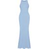 imageREORIA Womens Basic Summer Sexy Lounge Tank Long Dress Elegant Sleeveless Halter Neck Bodycon Maxi DressesBlue