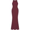 imageREORIA Womens Basic Summer Sexy Lounge Tank Long Dress Elegant Sleeveless Halter Neck Bodycon Maxi DressesBurgundy