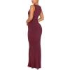 imageREORIA Womens Basic Summer Sexy Lounge Tank Long Dress Elegant Sleeveless Halter Neck Bodycon Maxi DressesBurgundy