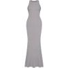 imageREORIA Womens Basic Summer Sexy Lounge Tank Long Dress Elegant Sleeveless Halter Neck Bodycon Maxi DressesLight Grey