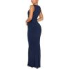 imageREORIA Womens Basic Summer Sexy Lounge Tank Long Dress Elegant Sleeveless Halter Neck Bodycon Maxi DressesNavy Blue