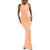 imageREORIA Womens Basic Summer Sexy Lounge Tank Long Dress Elegant Sleeveless Halter Neck Bodycon Maxi DressesPeach Fuzz