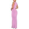 imageREORIA Womens Basic Summer Sexy Lounge Tank Long Dress Elegant Sleeveless Halter Neck Bodycon Maxi DressesPetal