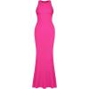 imageREORIA Womens Basic Summer Sexy Lounge Tank Long Dress Elegant Sleeveless Halter Neck Bodycon Maxi DressesRose Red