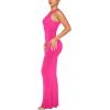 imageREORIA Womens Basic Summer Sexy Lounge Tank Long Dress Elegant Sleeveless Halter Neck Bodycon Maxi DressesRose Red