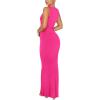 imageREORIA Womens Basic Summer Sexy Lounge Tank Long Dress Elegant Sleeveless Halter Neck Bodycon Maxi DressesRose Red