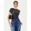 imageREORIA Womens Crew Neck Short Sleeve Tops Double Lined Slim Fit T Shirts Basic TeeDeep Grey