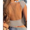 imageREORIA Womens Sexy Backless Going Out Crop Tops Double Lined T Shirts Open Back Y2k Trendy Crop TopsApricot