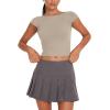 imageREORIA Womens Sexy Backless Going Out Crop Tops Double Lined T Shirts Open Back Y2k Trendy Crop TopsApricot
